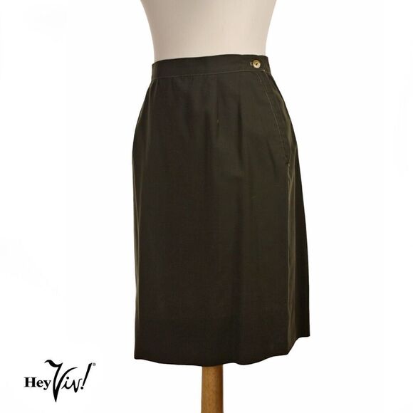 Vintage Dark Green Embroidered Jacket and Metal Zip Skirt B38 W27 - Hey Viv - Picture 5 of 7